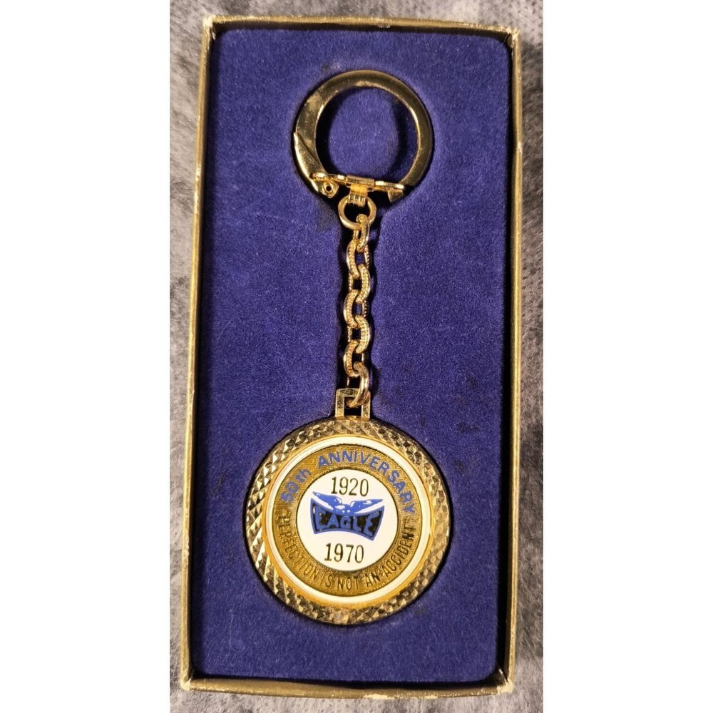 Eagle Electric 50th Anniversary Commemorative Keychain 1920-1970 Long Island New